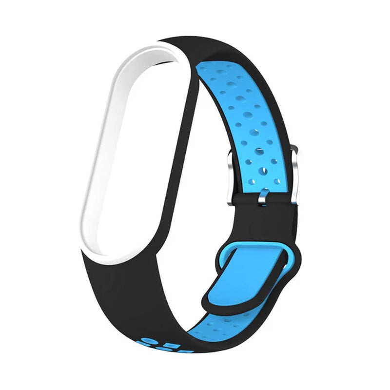 Belt for Mi Band 5 6 Two-Color Silicone Bracelet Sport Breathable Strap for Miband 5 Miband7 Replacement Wristband