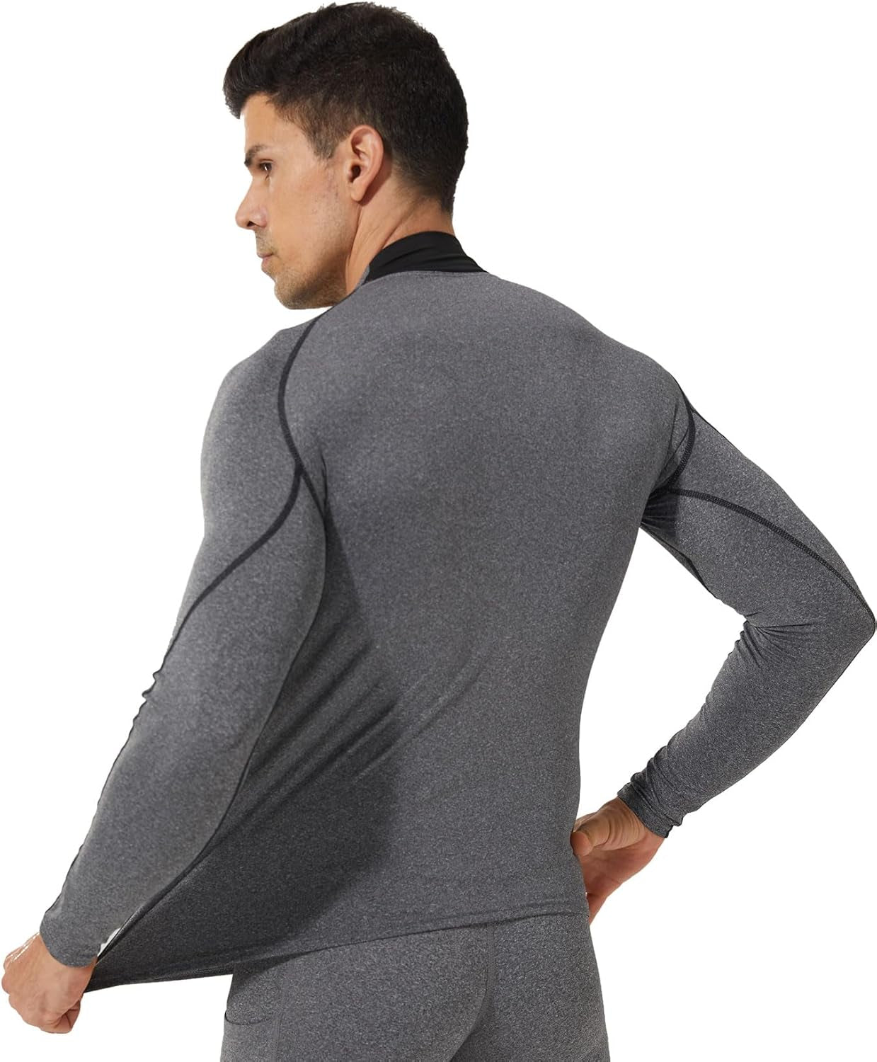 3 Pack Mens Mock Turtleneck Compression Shirts Long Sleeve Sun Protection Shirts Cooling Workout Gym Tops Undershirt
