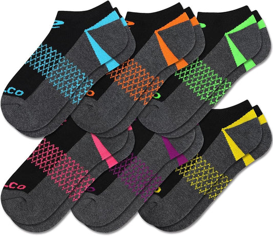 Womens Ankle Socks 6 Pairs Running Athletic Cushioned Sole Socks with Tab
