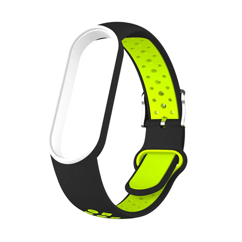 Belt for  Mi Band 5 6 Two-Color Silicone Bracelet Sport Breathable Strap for Miband 5 Miband7 Replacement Wristband