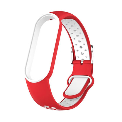 Belt for  Mi Band 5 6 Two-Color Silicone Bracelet Sport Breathable Strap for Miband 5 Miband7 Replacement Wristband