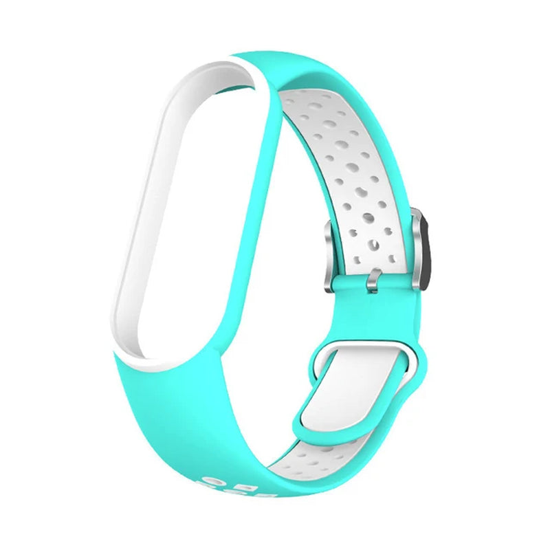 Belt for  Mi Band 5 6 Two-Color Silicone Bracelet Sport Breathable Strap for Miband 5 Miband7 Replacement Wristband