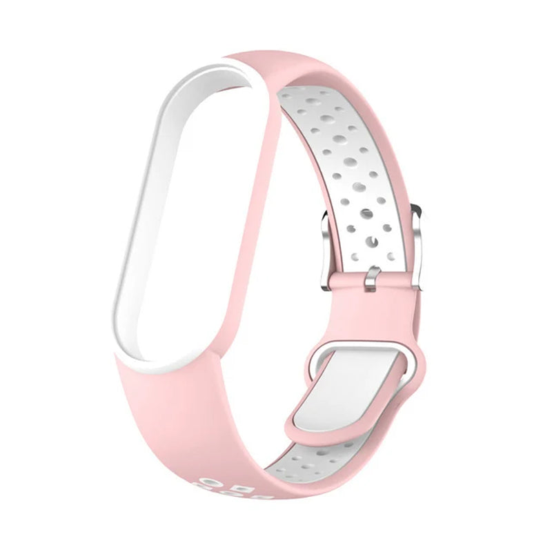 Belt for  Mi Band 5 6 Two-Color Silicone Bracelet Sport Breathable Strap for Miband 5 Miband7 Replacement Wristband