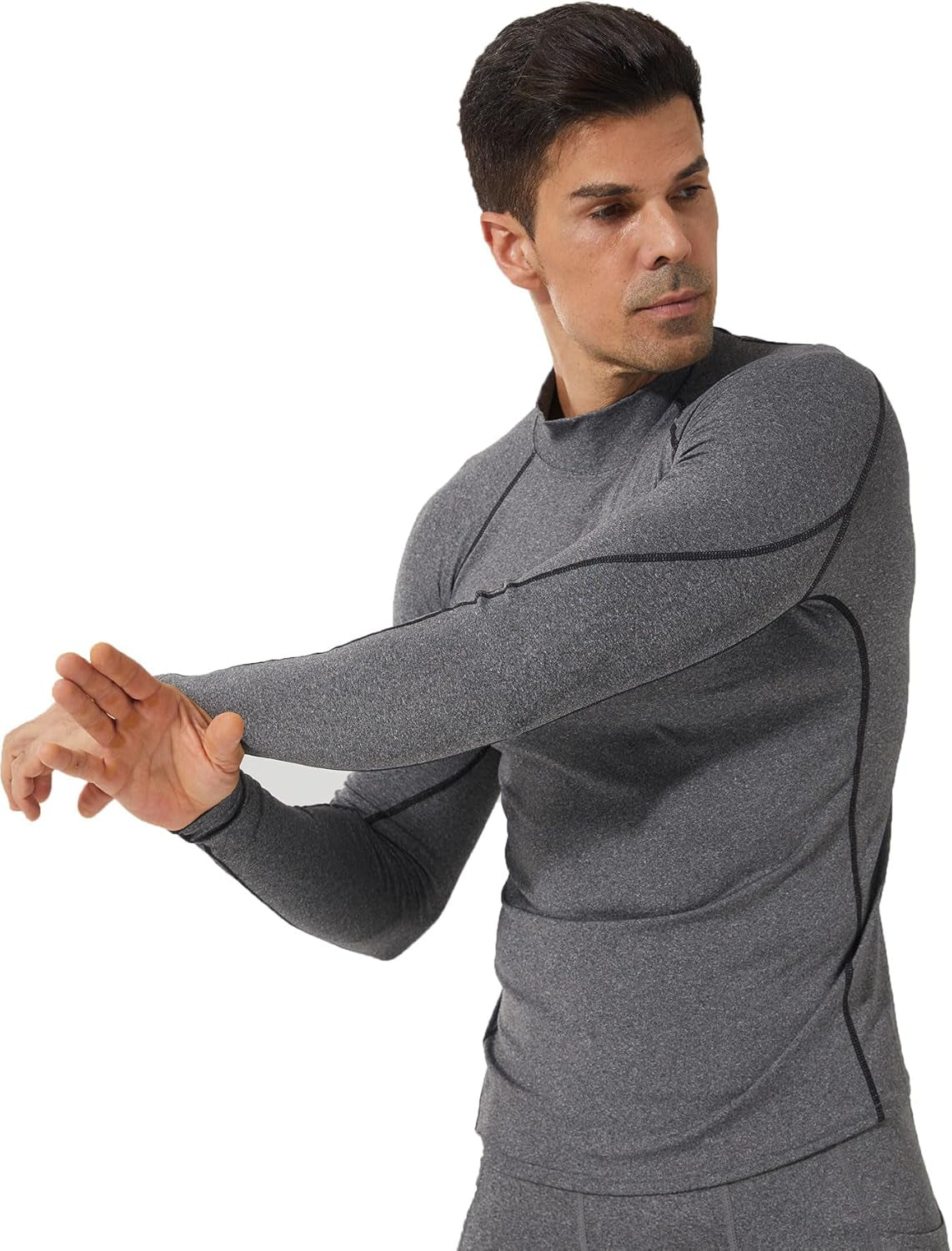 3 Pack Mens Mock Turtleneck Compression Shirts Long Sleeve Sun Protection Shirts Cooling Workout Gym Tops Undershirt