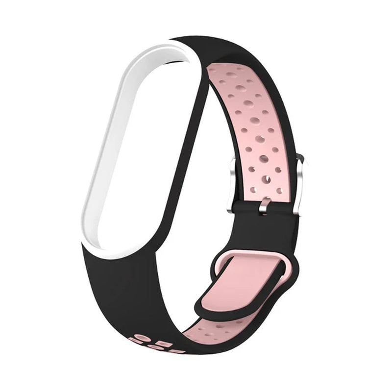 Belt for  Mi Band 5 6 Two-Color Silicone Bracelet Sport Breathable Strap for Miband 5 Miband7 Replacement Wristband