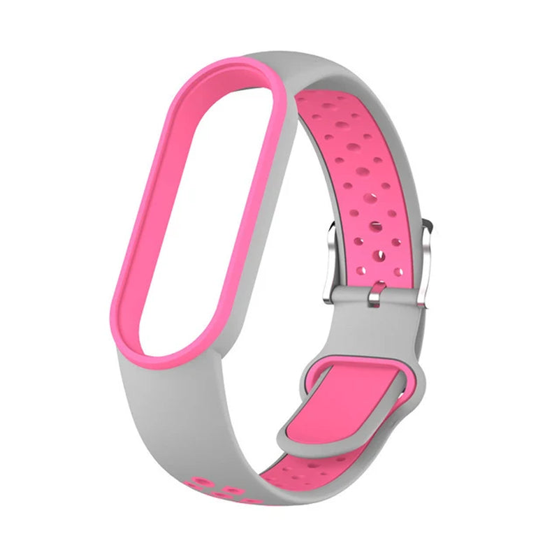 Belt for  Mi Band 5 6 Two-Color Silicone Bracelet Sport Breathable Strap for Miband 5 Miband7 Replacement Wristband